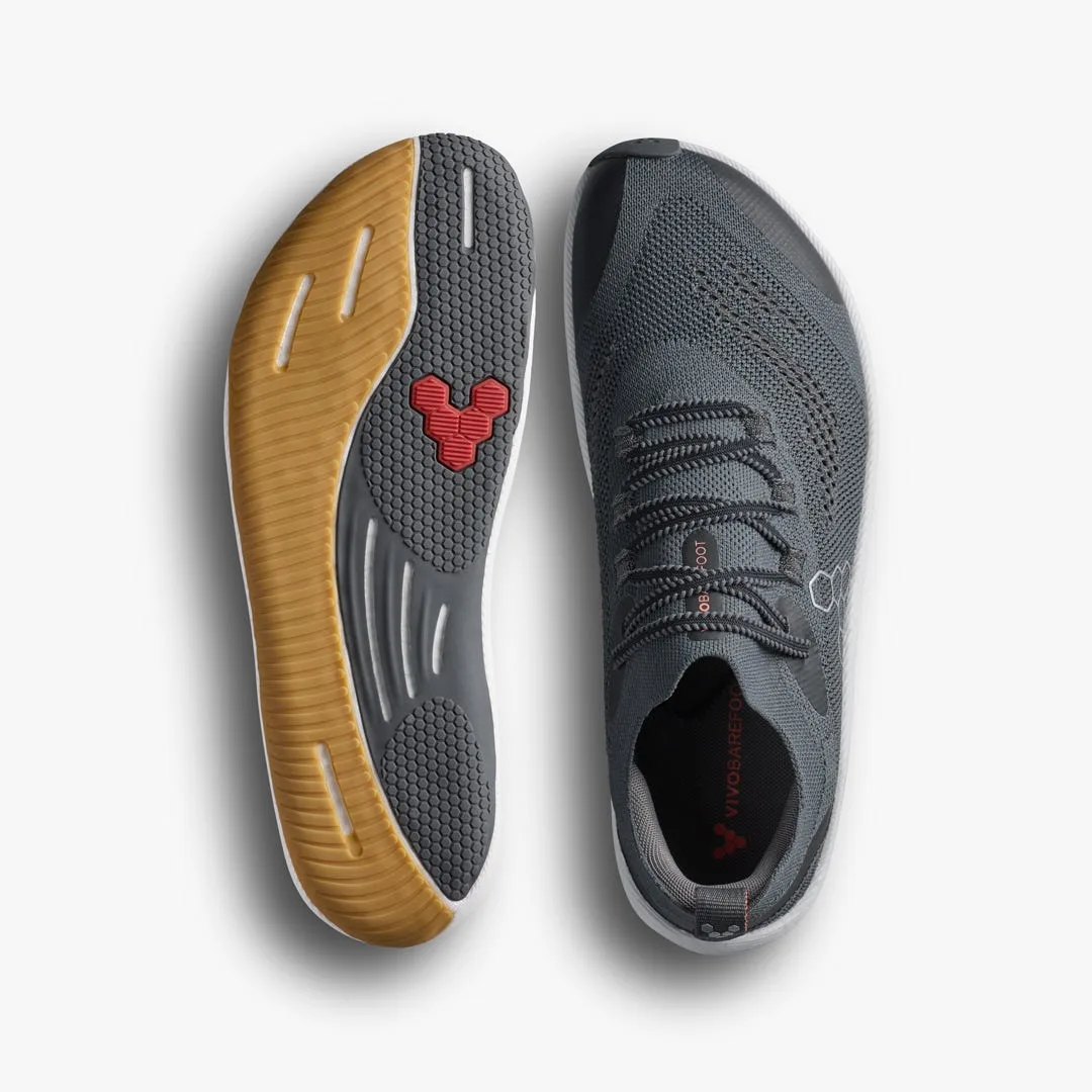 Кроссовки Vivobarefoot Primus Flow Knit — мужская модель, чёрный с каучуковой подошвой, фото 2