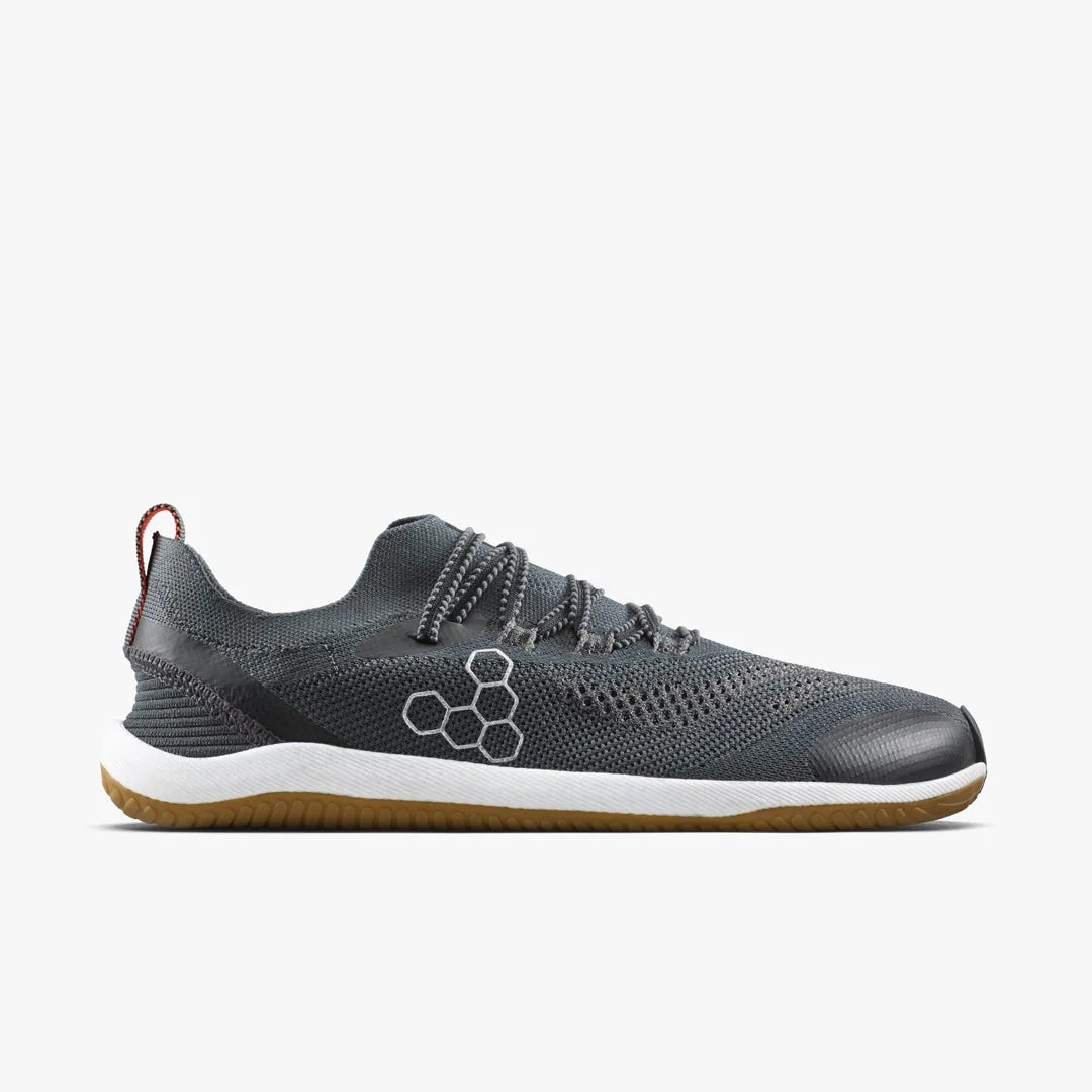 Кроссовки Vivobarefoot Primus Flow Knit — мужская модель, чёрный с каучуковой подошвой