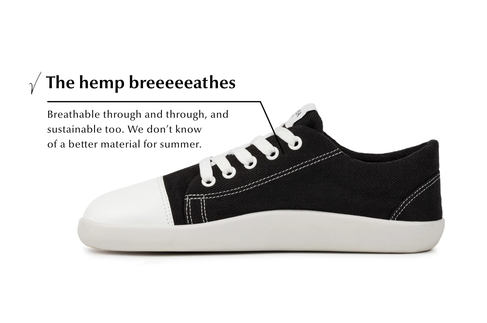 Кроссовки Ahinsa Street Hemp Barefoot — чёрный, фото 4